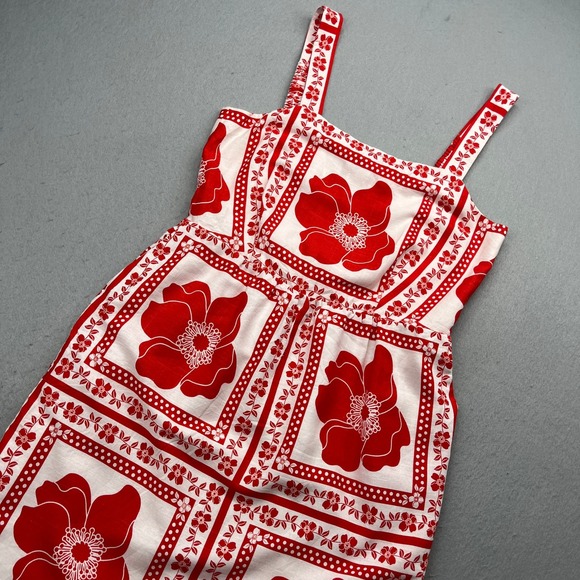 Draper James RSVP Dresses & Skirts - Draper James RSVP Floral Midi Dress Red White Poppy Print Medium Boho Summer